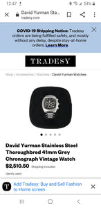 DAVID YURMAN STAINLESS STEEL/TITANIUM THOROUGHBRED WATCH, BRACELET AND RING